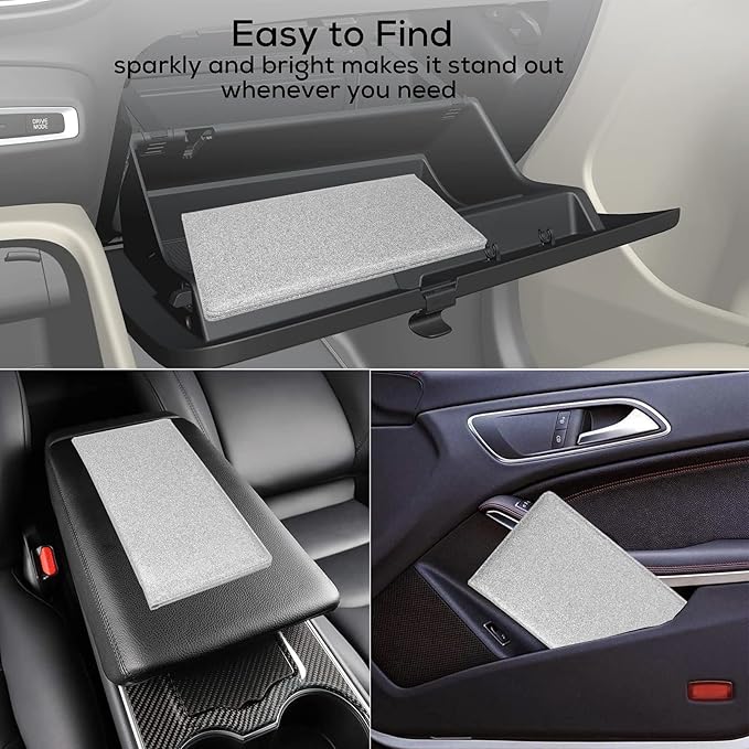 Car Registration and Insurance Holder, Leather Magnetic Shut Vehicle Glove Box - Image 5