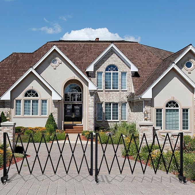 16.5FT Expandable Barricade Gate, Expandable Metal Barricade Gate Alloy Fence - Image 5