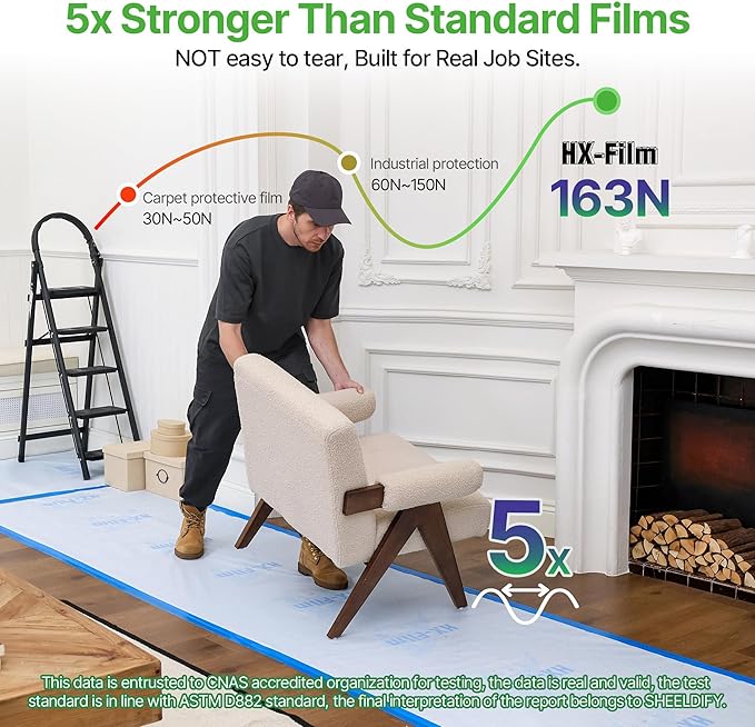 39" x50' Heavy-Duty Floor Protection | Construction Grade Carpet Protector | - Image 5