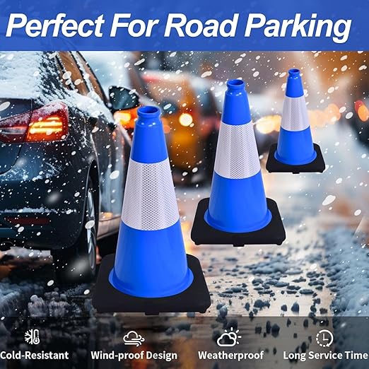 BESEA 8Pack 18 Inch Blue Traffic Cones - Image 4