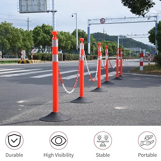 6 Pack Traffic Delineator Post Cones - Image 3