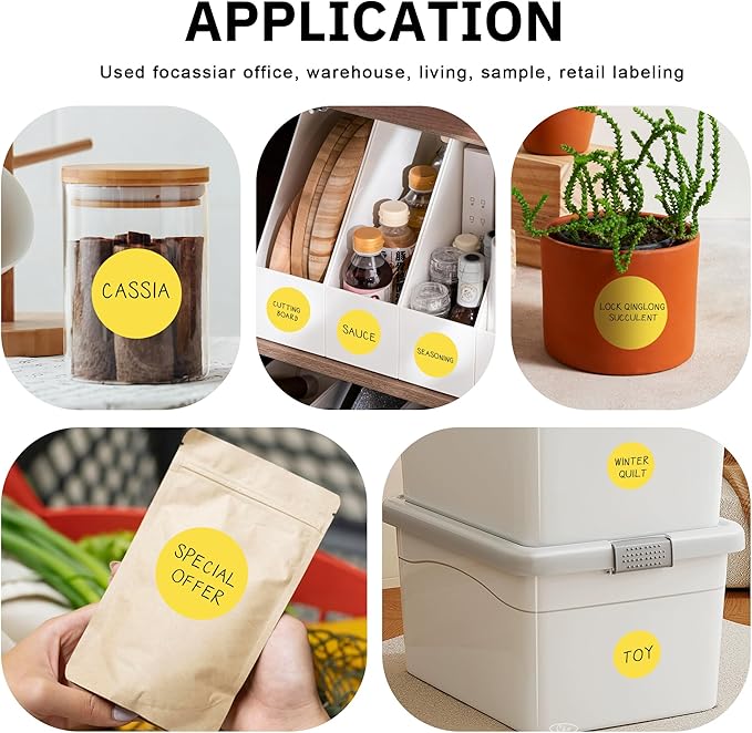 2 - Inch Round Yellow Color - Coding Stickers, 4 Rolls, Organizing - Image 7