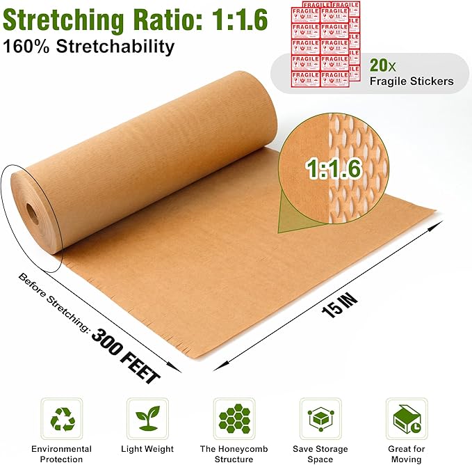 Honeycomb Packing Paper 15" Width X 300 FT - Image 4