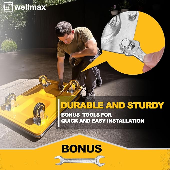 Push Cart Dolly by Wellmax, Moving Platform Hand Truck, Foldable - Image 6