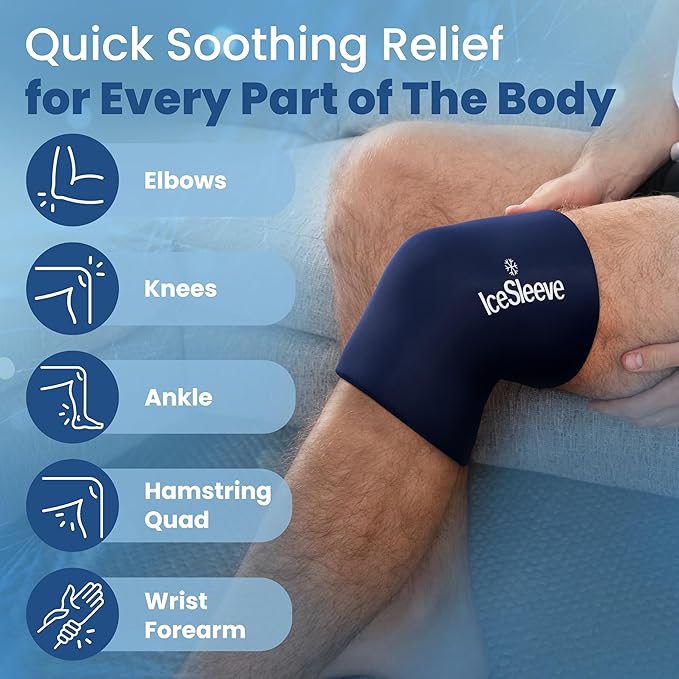IceSleeve Elbow & Knee Ice Pack Wrap, Reusable Ice Sleeve - Image 2