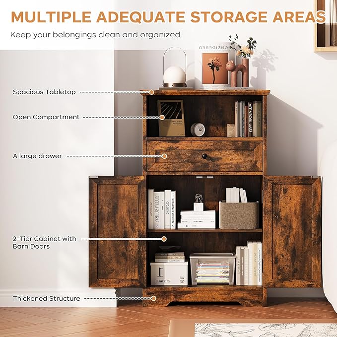Floor Cabinet, Farmhouse Storage Cabinet - Image 3