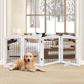 LZRS 4-Panel Freestanding Wooden Dog Gate—Extra Wide 30” Tall Foldable Pet by LZRSPET
