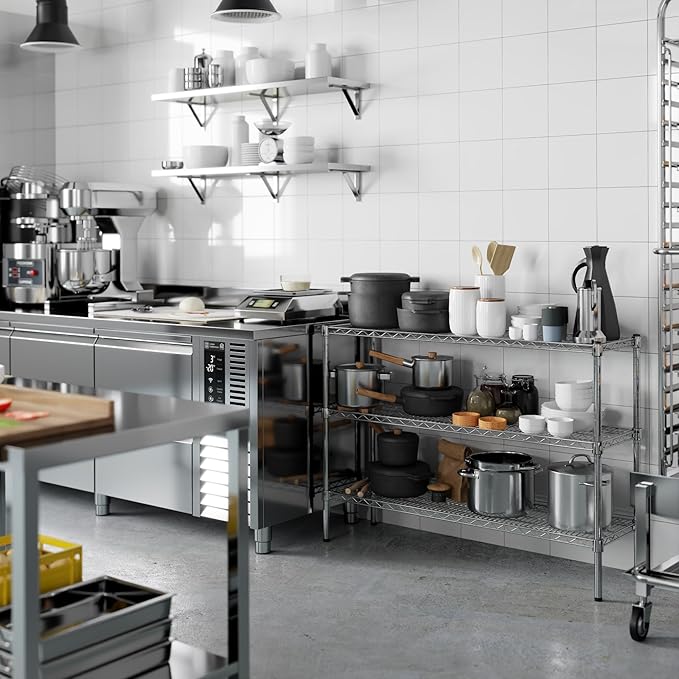 14" Deep x 48" Wide x 34" Height Wire Shelving Kit | 3-Tier | NSF Commercial - Image 8