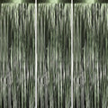 3 Pack 3.3 x 8.2 ft Matte Green Foil Fringe Backdrop Curtains, Tinsel Streamers by Voircoloria