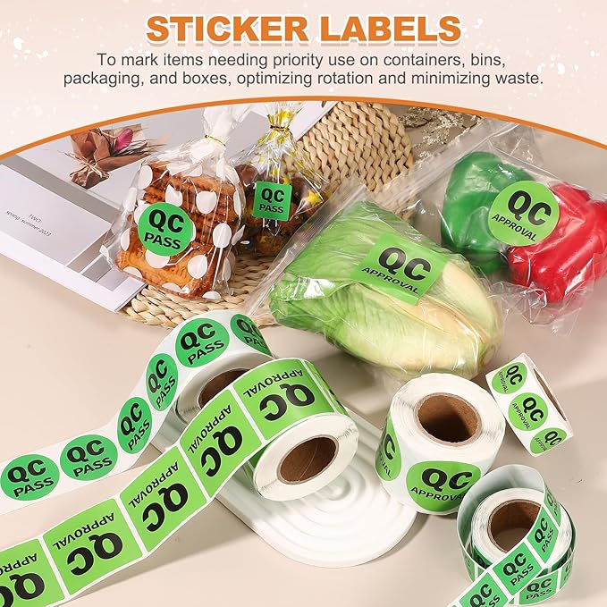 PATIKIL 360 Pcs 1 Roll QC Approval Labels, 1 Inch Circle Inventory Control - Image 5