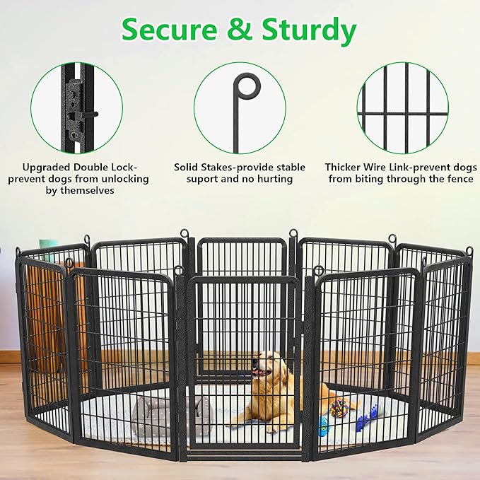Decorative Garden Fence with Gate, 40 in x 77 ft Rustproof Metal Fence Panels - Image 3