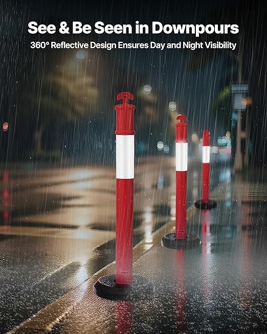 VEVOR 2 Pack Traffic Delineator Posts, 48 inches Traffic Safety Cones - Image 2
