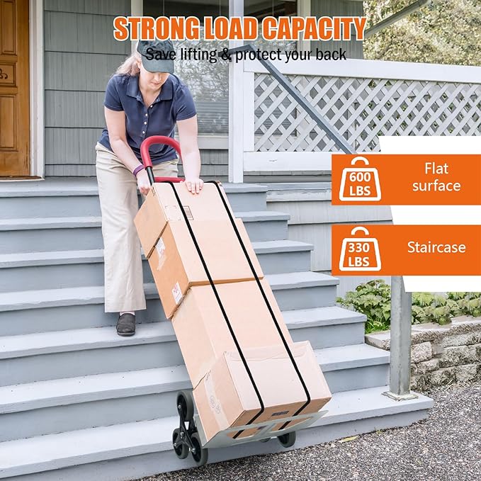 Aluminum Stair Climbing Cart, 600 lbs Capacity Stair Climber Hand Truck Dolly - Image 2