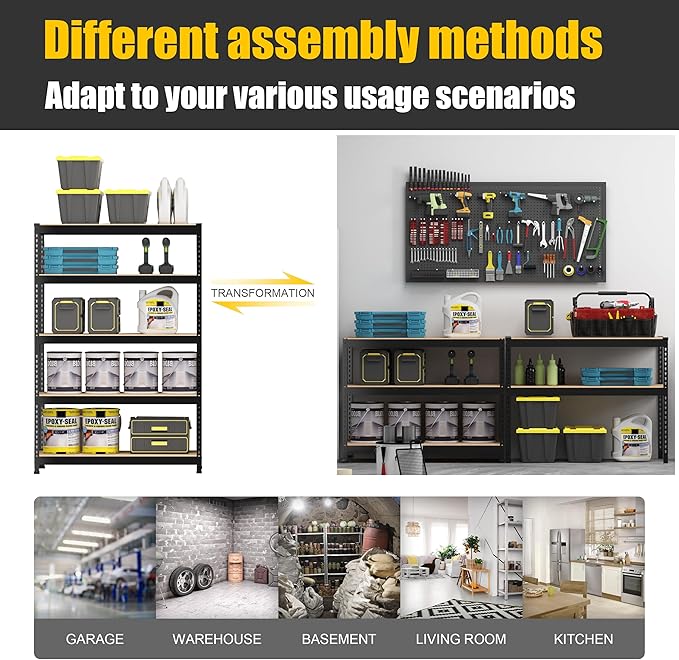 PrimeZone 48" x 24" x 72" Heavy Duty Storage Shelves, 5 Tier Adjustable Garage - Image 8