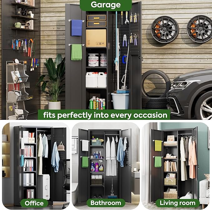 71.37" H Broom Closet Storage Cabinet - Image 7