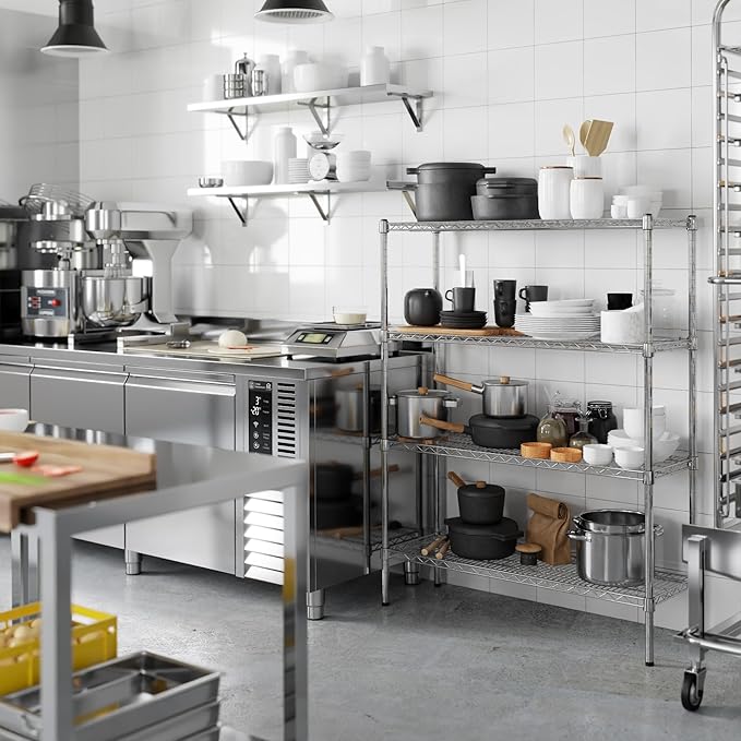 14" Deep x 42" Wide x 54" Height Wire Shelving Kit | 4-Tier | NSF Commercial - Image 5