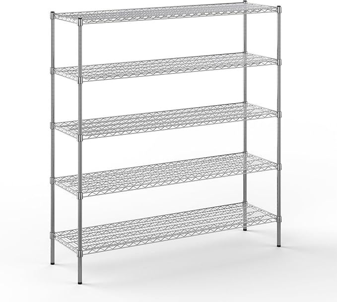 18" Deep x 60" Wide x 64" Height Wire Shelving Kit | 5-Tier | NSF Commercial by Regal+Altair