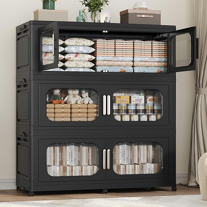 600QT Large Stackable Storage Bins by Atrasee