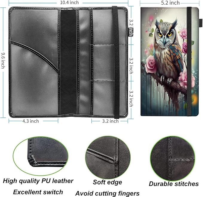 Car Registration and Insurance Holder, Leather Vehicle Glove Box Organizer - Image 4