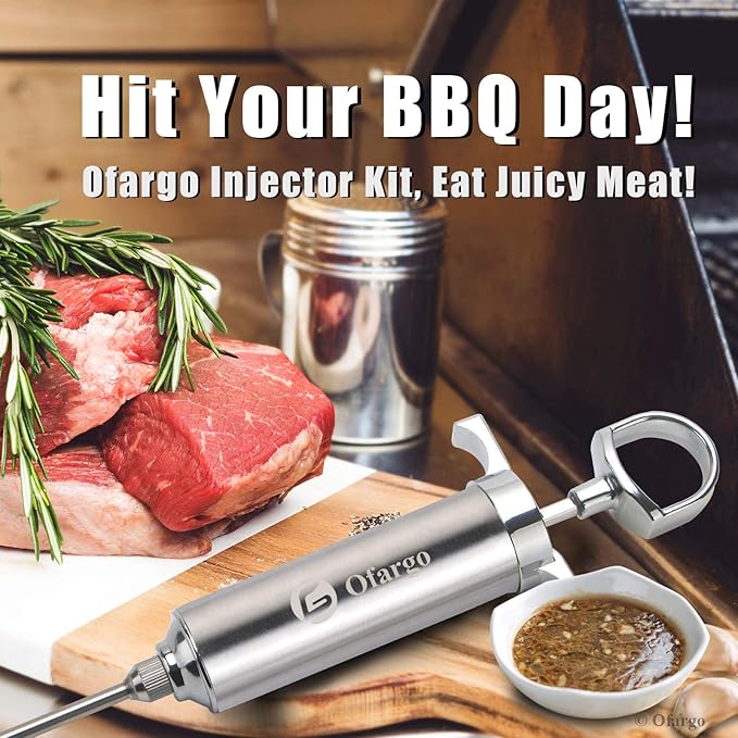 Ofargo Stainless Steel Meat Injector Syringe Kit - Image 5