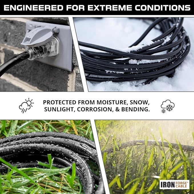 Iron Forge Cable Oil Resistant 12 Gauge Extension Cord 50 ft, 12/3 SJTOW 50 - Image 3