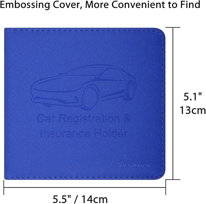 Car Insurance and Registration Holder, 5.5 x 5 Inch PU Leather Vehicle Glove - Image 4