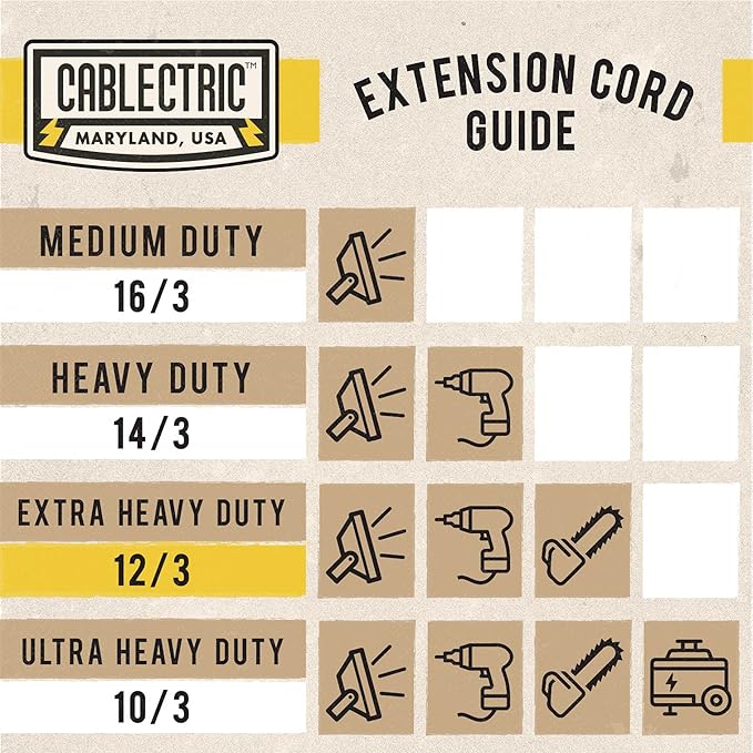 12 Gauge Outdoor Extension Cord 50 ft, 12/3 Heavy Duty Extension Cord 3 Prong - Image 7