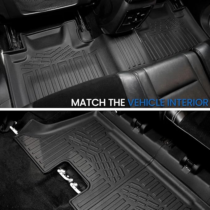 Floor Mats Set for 2016-2026 Dodge Durango, All Weather TPE Backrest Mat Trunk - Image 3