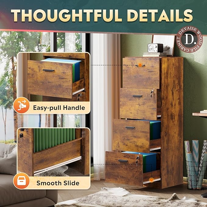 DEVAISE 4 Drawer File Cabinet - Image 7