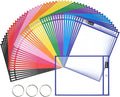 SUNEE 50 Packs Oversized Reusable Dry Erase Pocket Sleeves by SUNEE