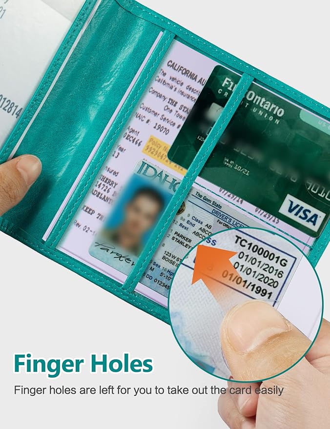 Mymazn Car Registration & Insurance Card Holder, PU Leather Holder - Image 5