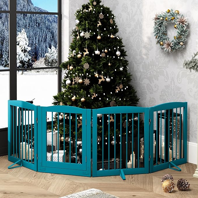 Freestanding Dog Gate with Door, Pet Gate - Image 7
