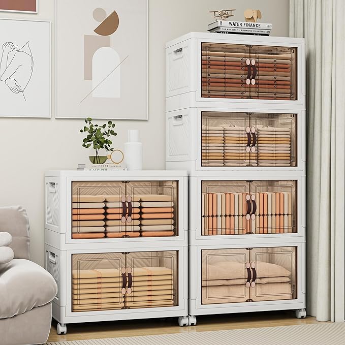 Storage Bins with 2 Lids and Wheels, 942QT-157QT*6Tier Collapsible Bathroom - Image 6