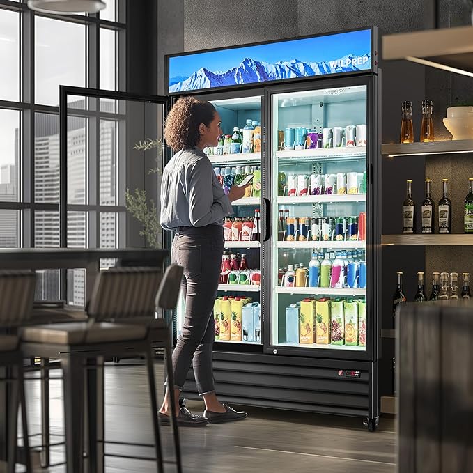 Wilprep Two Door Commercial Refrigerator, 40 cu. ft. Swing Door Merchandiser - Image 2