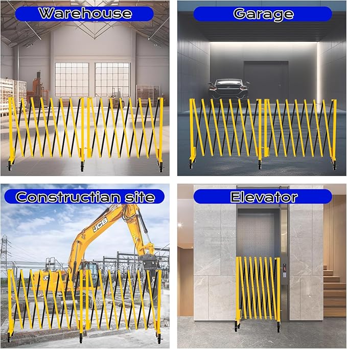 16.8FT Industrial Metal Expandable Barricade，Retractable Traffic Fence - Image 8