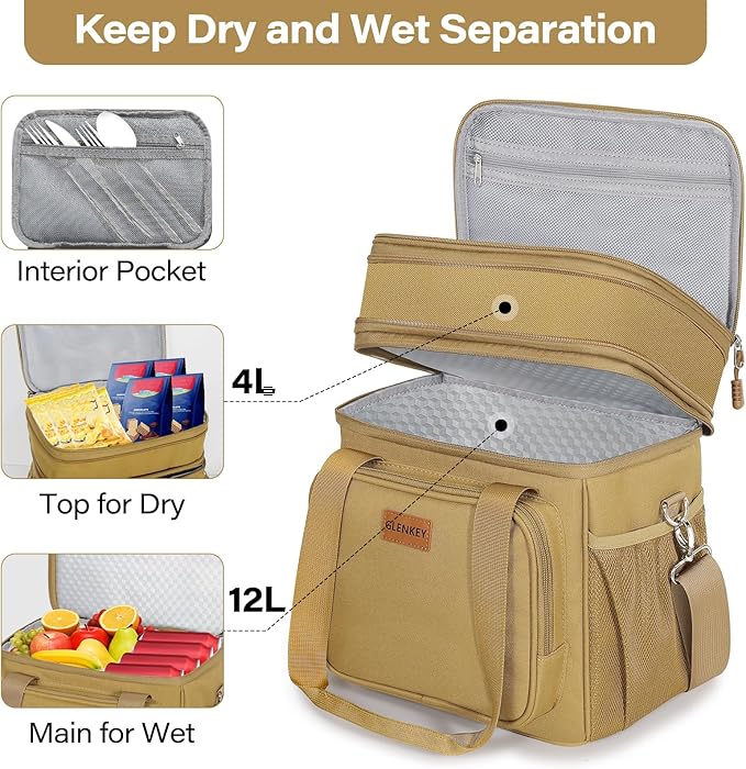 Expandable Large Lunch Box, Insulated Heavy Duty Lunch Bag Waterproof Leakproof - Image 2