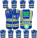 BeautyWill Custom Logo 10 Pockets Safety Vest Class2 ANSI Certified High by BeautyWill