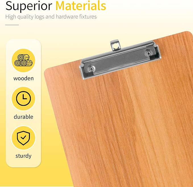 Wood-Grain Lap Board Clipboard, - Image 3