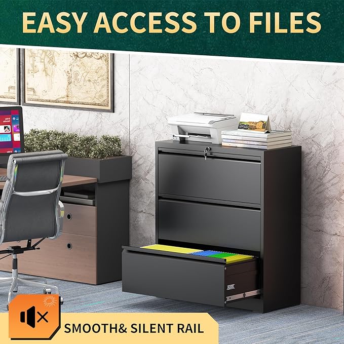 3 Drawer Lateral File Cabinet - Image 7