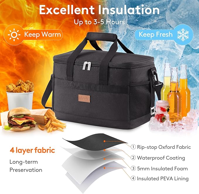 Lifewit Cooler Bag 30/50/60 Cans Collapsible and Insulated Large Lunch Bag - Image 3