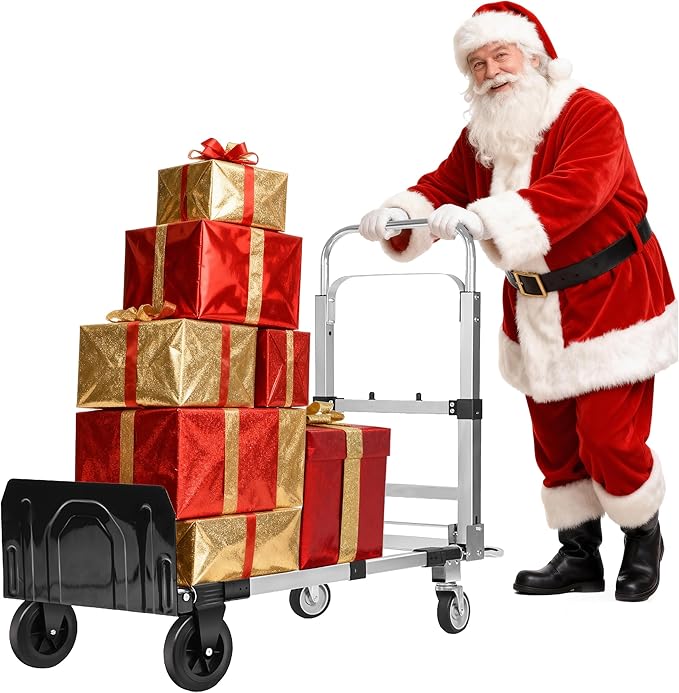 600 LBS Dolly Cart with Wheels, 3 in 1 Folding Hand Truck with Retractable by ZMRTDWO