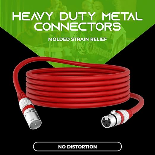 GEARit XLR Male to Female Microphone Cable 3-Pin Balanced Shielded Mixer - Image 4