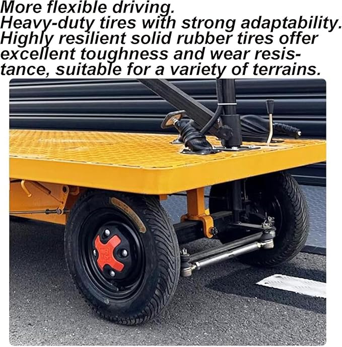 Electric Foldable Platform Truck 600Kg Capacity Steel Push Cart Portable - Image 3