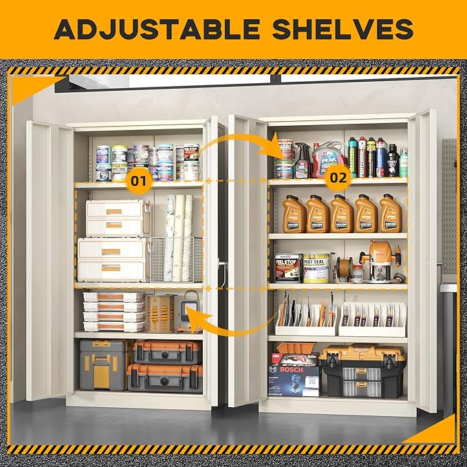 Greenvelly Metal Garage Storage Cabinet - Image 5