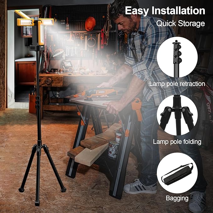 13200mAh Rechargeable Solar Work Light, IPX4 Waterproof - Image 9