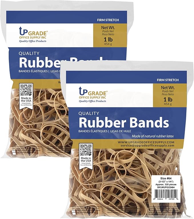 Upgrade Rubber Bands, Size 64, 1 lb Bags, Made in USA by UpgradeOfficeSupply