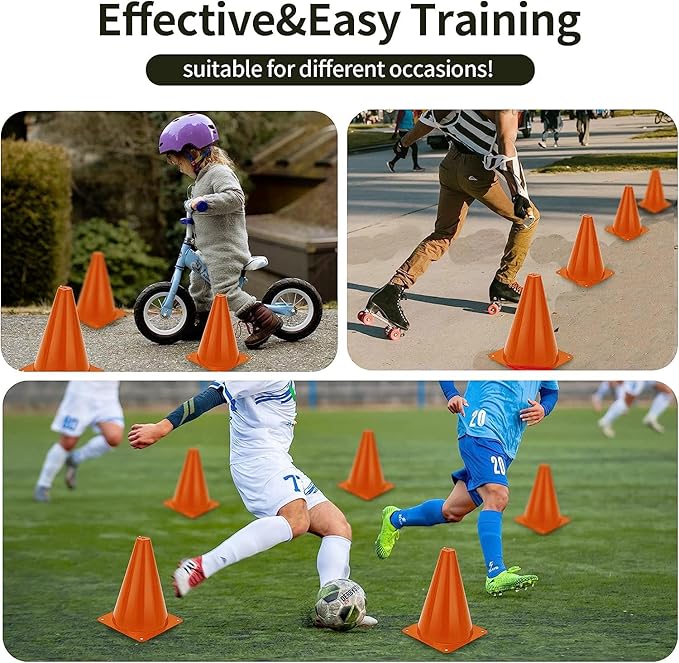 Cones Sports for Kids, Small Training Cones Set for Soccer Practice, 24 Pack 7 - Image 5