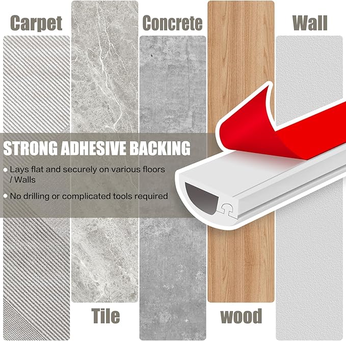 Cord Wall Cover, 236in Self-Adhesive Wire Covers - Image 5
