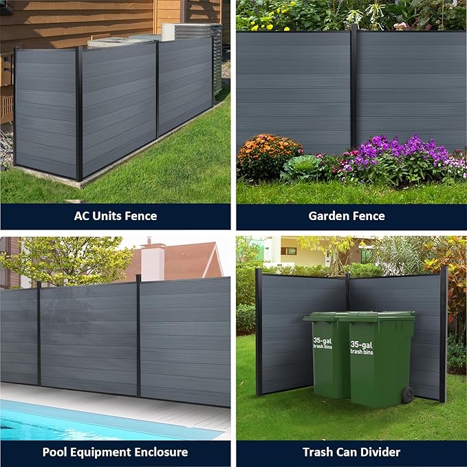 6x6Ft Outdoor Privacy Fence, Wind Resistant, Wood Plastic Composite Fence Panel - Image 6