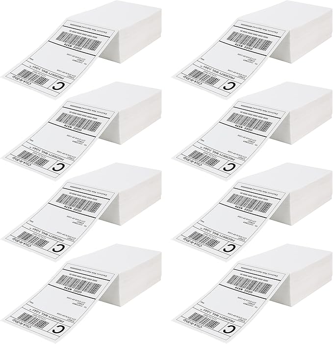 DGBDPACK Fanfold Direct Thermal Shipping Labels 4''x6'' 2400 Labels/8 Stacks by DGBDPACK